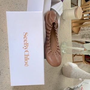 Tan SeebyChloe’ flats- Never worn NWT. Duster comes with shoes.